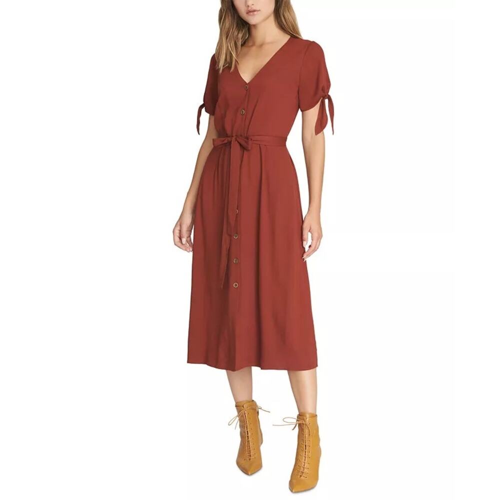 Sanctuary Rust Orange Can't Get Enough Midi Dress XL
